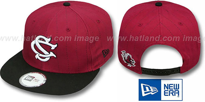 South Carolina 'TEAM-BASIC PINSTRIPE SNAPBACK' Burgundy-Black Hat by New Era