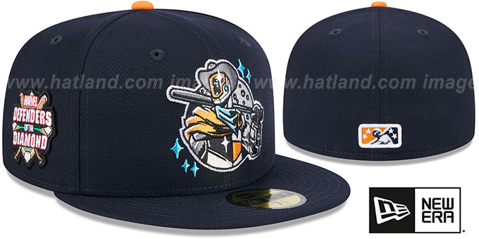 Space Cowboys 'MILB MARVEL DEFENDERS SIDE-PATCH' Navy Fitted Hat by New Era