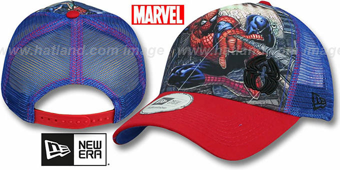 Spiderman 'SPLASH FRONT TRUCKER' Adjustable Hat by New Era