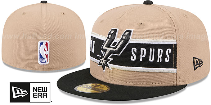 Spurs '2024 NBA DRAFT' Camel-Black Fitted Hat by New Era