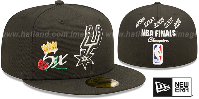 Spurs 'CROWN CHAMPS' Black Fitted Hat by New Era