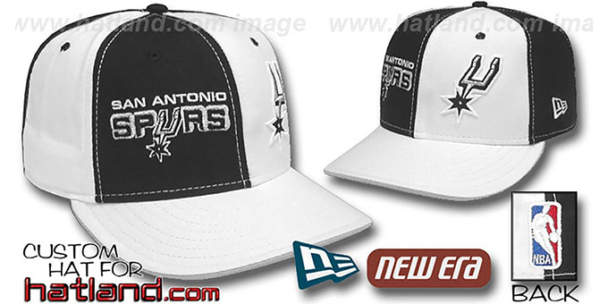 Spurs 'DOUBLE WHAMMY' Black-White Fitted Hat