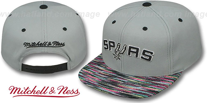 Spurs 'KNIT-WEAVE SNAPBACK' Grey-Multi Hat by Mitchell and Ness