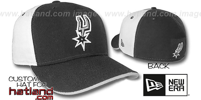 Spurs 'PINWHEEL' Black-White Fitted Hat by New Era