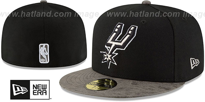 Spurs 'RUSTIC-VIZE' Black-Grey Fitted Hat by New Era