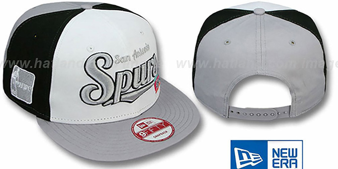 Spurs 'SCRIPTWHEEL SNAPBACK' White-Black-Grey Hat by New Era