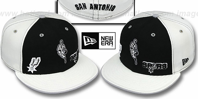 Spurs 'TRIPLE THREAT' Black-White Fitted Hat by New Era