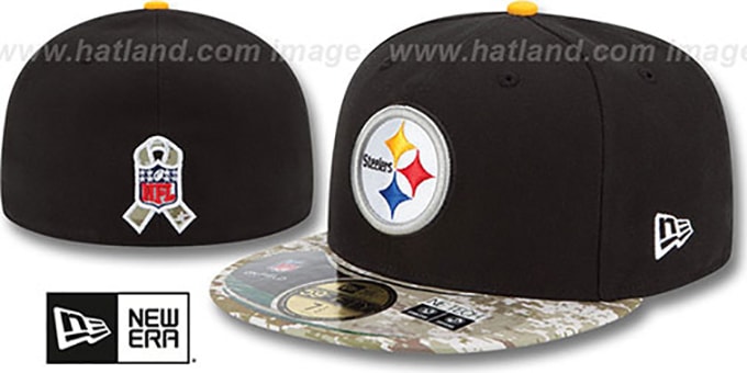 Steelers '2014 SALUTE-TO-SERVICE' Black-Desert Fitted Hat by New Era