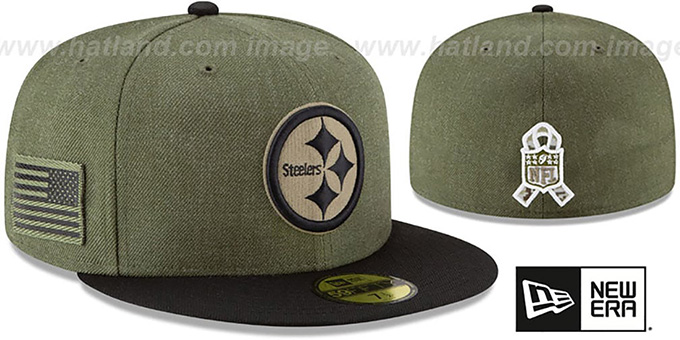 Steelers '2018 SALUTE-TO-SERVICE' Olive-Black Fitted Hat by New Era