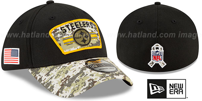 Steelers '2021 SALUTE-TO-SERVICE FLEX' Black-Desert Hat by New Era