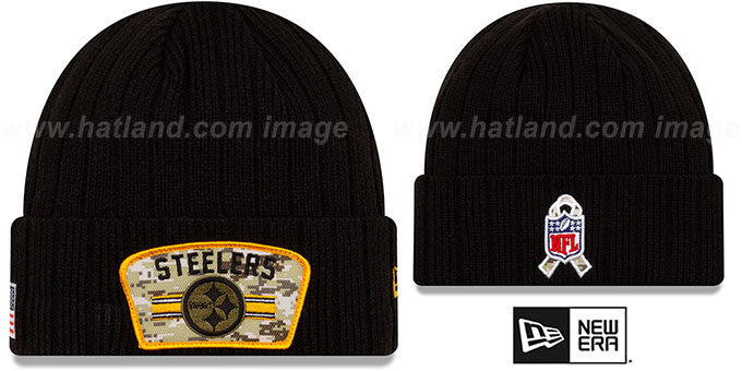 Steelers '2021 SALUTE-TO-SERVICE' Knit Beanie Hat by New Era