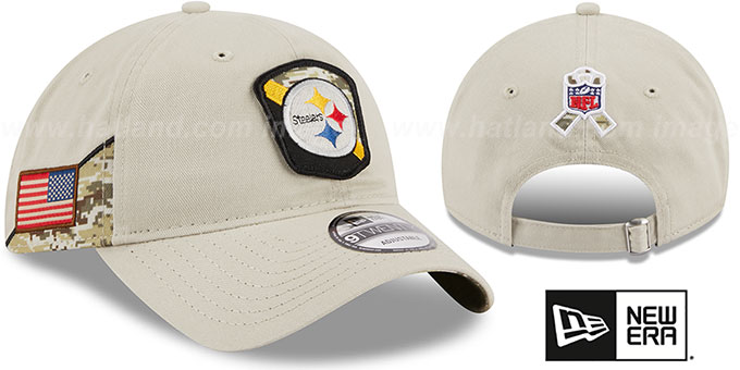 Steelers '2023 SALUTE-TO-SERVICE STRAPBACK' Stone Hat by New Era