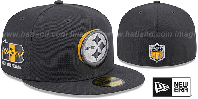 Steelers 2024 'ONSTAGE NFL DRAFT' Grey Fitted Hat by New Era