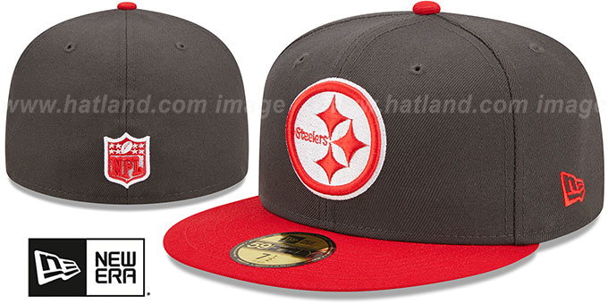 Steelers '2T COLOR PACK' Charcoal-Red Fitted Hat by New Era