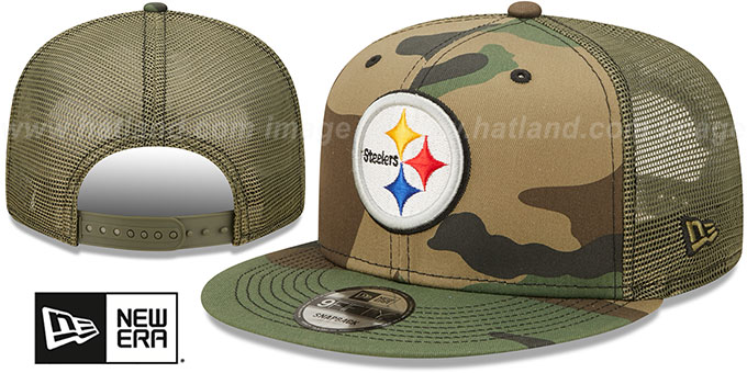 Steelers 'ARMY CAMO TRUCKER' Hat by New Era