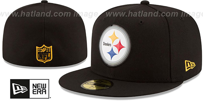 Steelers 'BEVEL' Black Fitted Hat by New Era