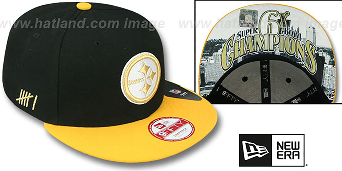 Steelers 'CHAMPS-HASH SNAPBACK' Black-Gold Hat by New Era