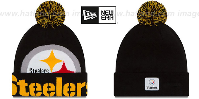 Steelers 'COLOSSAL-TEAM' Black Knit Beanie Hat by New Era