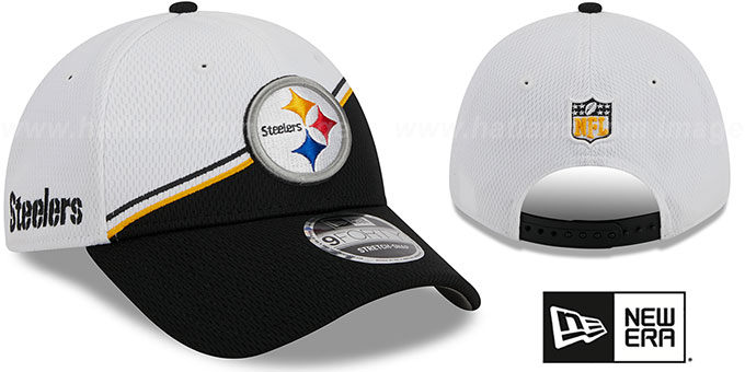 Steelers 'DASHMARK SIDELINE SNAPBACK' White-Black Hat by New Era