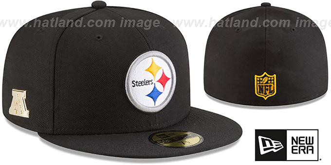 Steelers 'GILDED TURN' Black Fitted Hat by New Era