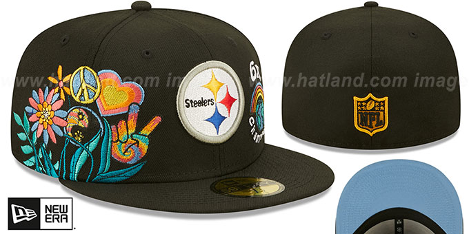 Steelers 'GROOVY' Black Fitted Hat by New Era