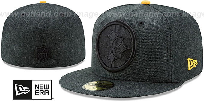 Steelers 'JUMBO HEATHER' Black Fitted Hat by New Era