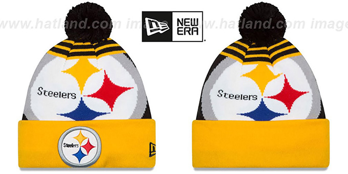 Steelers 'LOGO WHIZ' Black-Gold Knit Beanie Hat by New Era