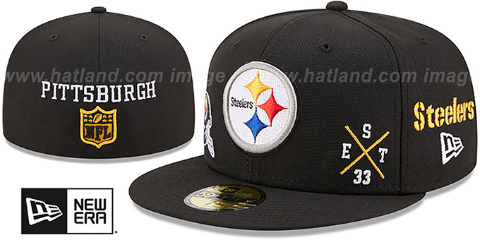 Steelers 'MULTI-AROUND' Black Fitted Hat by New Era