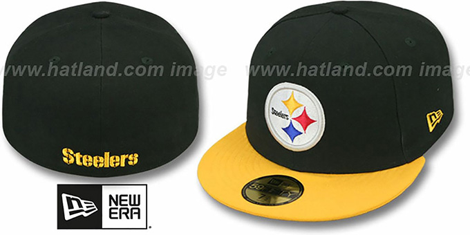 Steelers 'NFL 2T-TEAM-BASIC' Black-Gold Fitted Hat by New Era