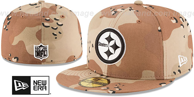 Steelers 'NFL TEAM-BASIC' Desert Storm Camo Fitted Hat by New Era