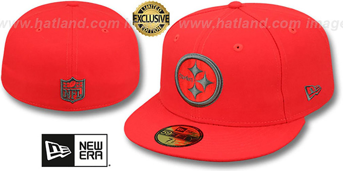 Steelers NFL TEAM-BASIC Fire Red-Charcoal Fitted Hat