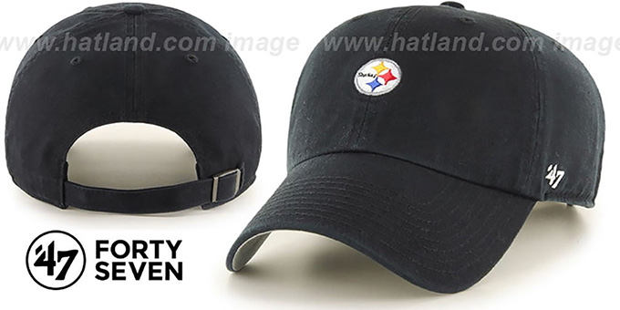 Steelers 'POLO STRAPBACK' Black Hat by Twins 47 Brand