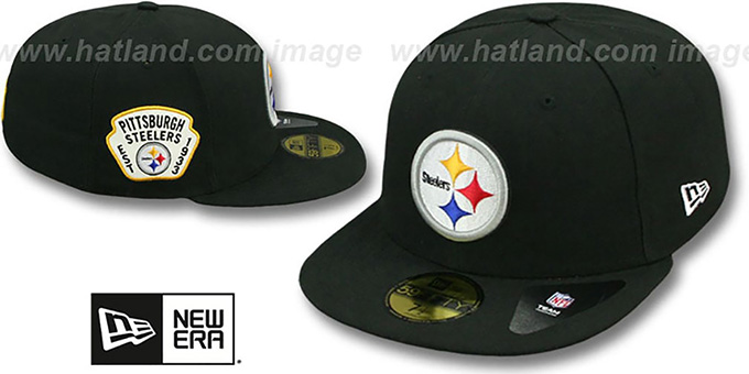 Steelers 'SIDE TEAM-PATCH' Black Fitted Hat by New Era