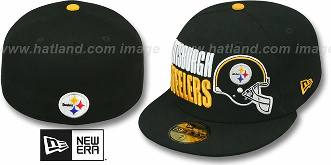 Steelers 'STACK-THE-BOX' Black Fitted Hat by New Era