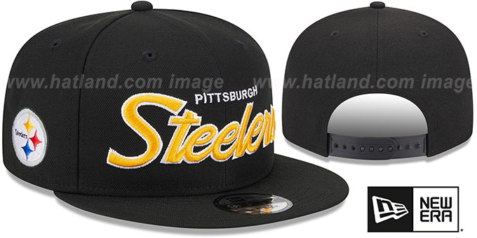 Steelers 'TEAM-SCRIPT SNAPBACK' Black Hat by New Era