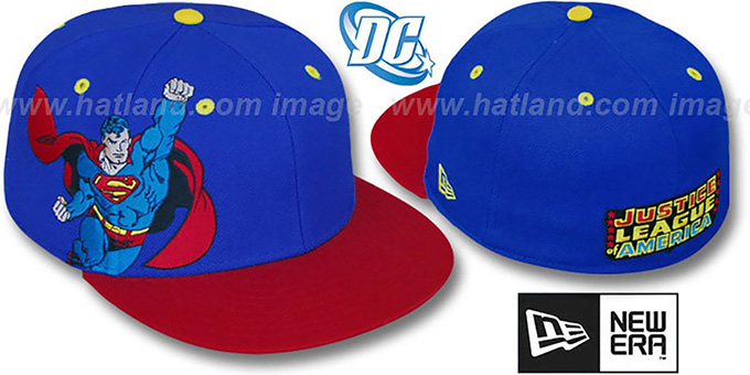 Superman 'ACTION POSE' Royal-Red Fitted Hat by New Era