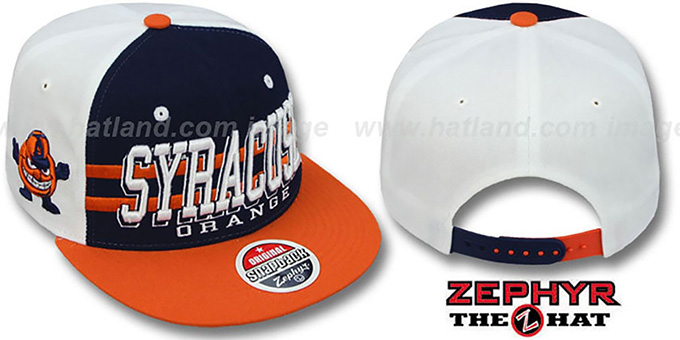 Syracuse '2T SUPERSONIC SNAPBACK' Navy-Orange Hat by Zephyr