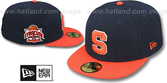 Syracuse 'SIDE BASKETBALL-PATCH' Navy-Orange Fitted Hat by New Era