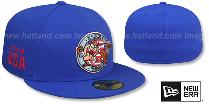 Tasmanian Devil 'TEAM USA' Royal Fitted Hat by New Era