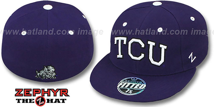 TCU 'SLIDER' Purple Fitted Hat by Zephyr