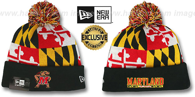 Terps 'TURTLE MARYLAND-FLAG POM-POM' Knit Beanie Hat by New Era