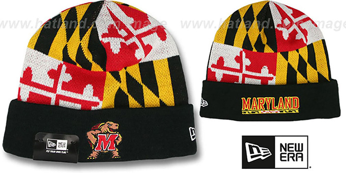 Terps 'TURTLE MARYLAND-FLAG' Knit Beanie Hat by New Era