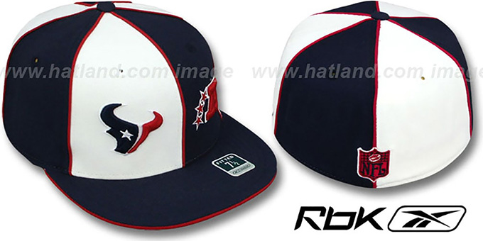 Texans 'AFC DOUBLE LOGO' White-Navy Fitted Hat by Reebok