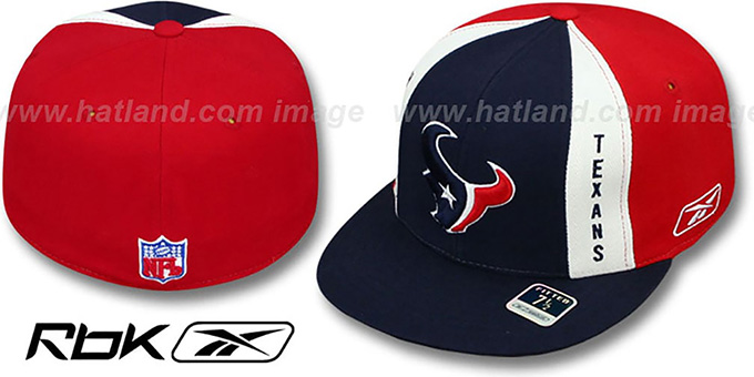 Texans 'AJD PINWHEEL' Navy-Red Fitted Hat by Reebok