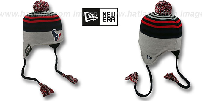 Texans 'GREY STRIPETOP' Knit Beanie Hat by New Era