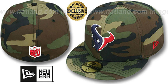 Houston Texans NFL TEAM-BASIC Army Camo Fitted Hat