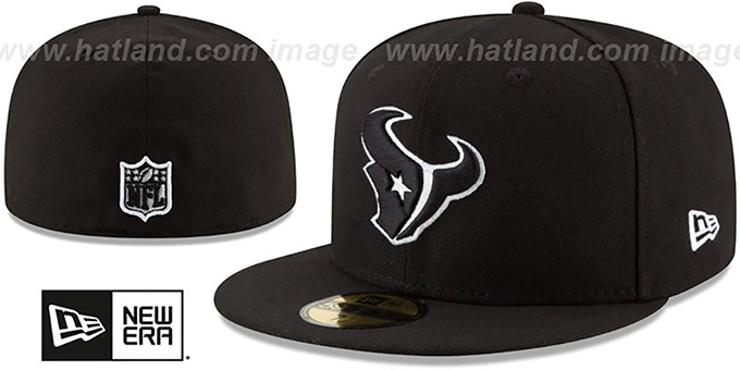 Texans 'NFL TEAM-BASIC' Black-White Fitted Hat by New Era