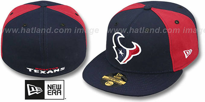 Texans 'PINWHEEL-2' Navy-Burgundy  Fitted Hat