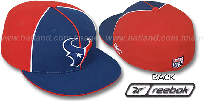 Texans 'TRI PIPING PINWHEEL' Navy Red Fitted Hat by Reebok