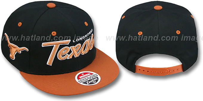 Texas '2T HEADLINER SNAPBACK' Black-Orange Hat by Zephyr